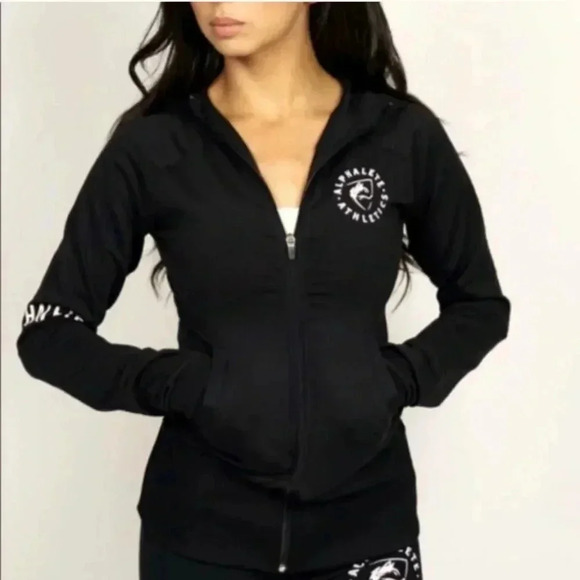 Alphalete Performance Black Zip Up Hooded Jacket Medium - Picture 1 of 9